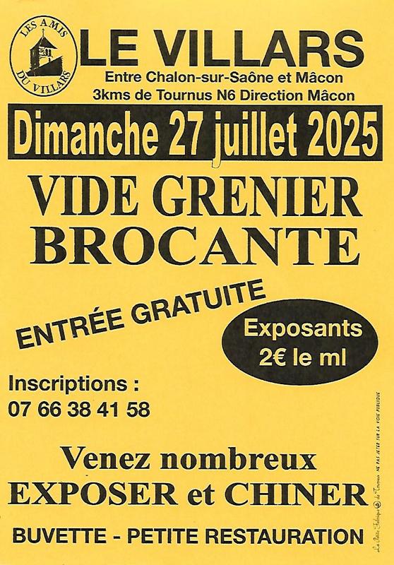 Vide-grenier à Le Villars (71700) – 1 Place De L'Église