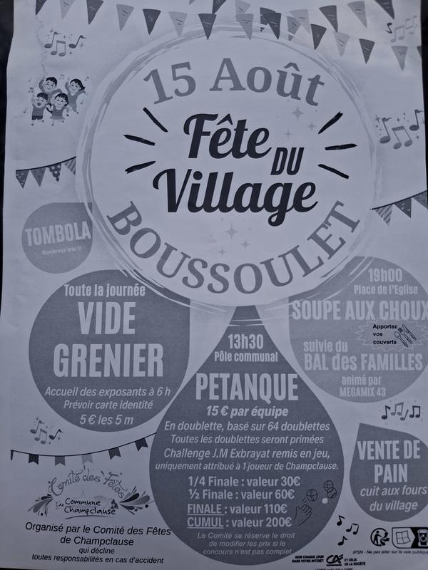 Vide-greniers à Champclause (43260) – Boussoulet