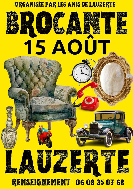 Brocantes à Lauzerte (82110) – Place des Cornières