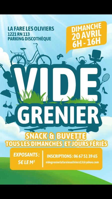 Vide-greniers à La Fare-les-Oliviers (13580) – 1221 D113