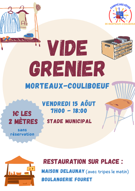 Vide-greniers à Morteaux-Coulibœuf (14620) – 9 place de la Mairie