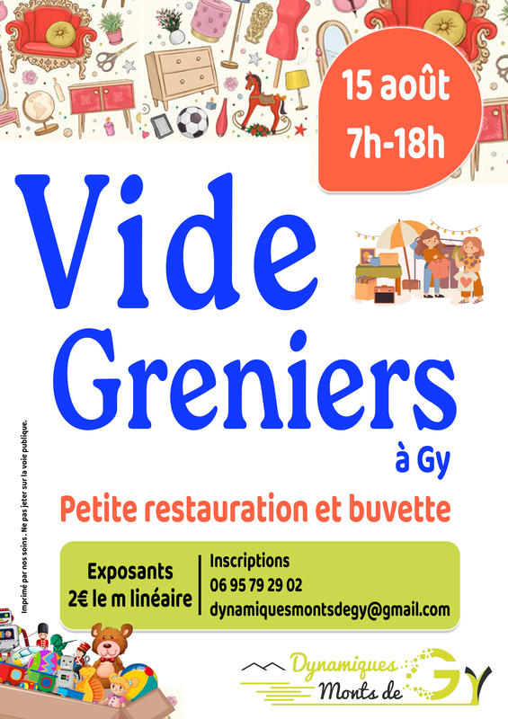 Vide-greniers à Gy (70700) – Place de la mairie