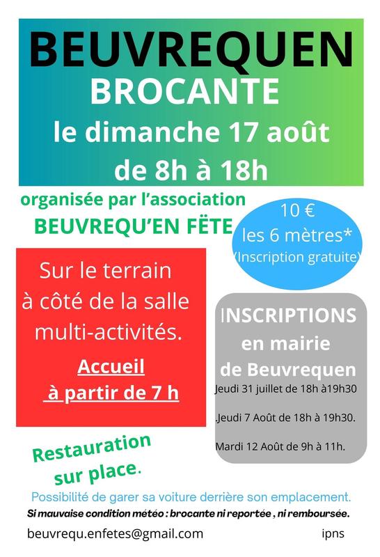 Brocantes à Beuvrequen (62250) – Rue de la Mairie