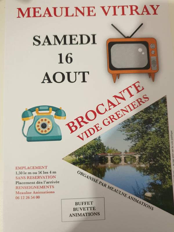 Vide-greniers à Meaulne-Vitray (03360) – Route de Montluçon
