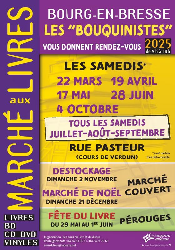 Marché aux livres à Bourg-en-Bresse (01000) – Rue Pasteur