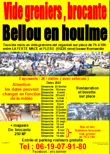 Vide-greniers à Bellou-en-Houlme (61220) – La Chevallerie