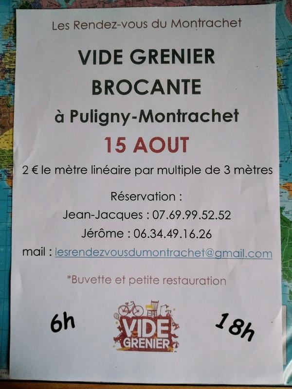 Vide-greniers à Puligny-Montrachet (21190) – Place du Pasquier de la fontaine