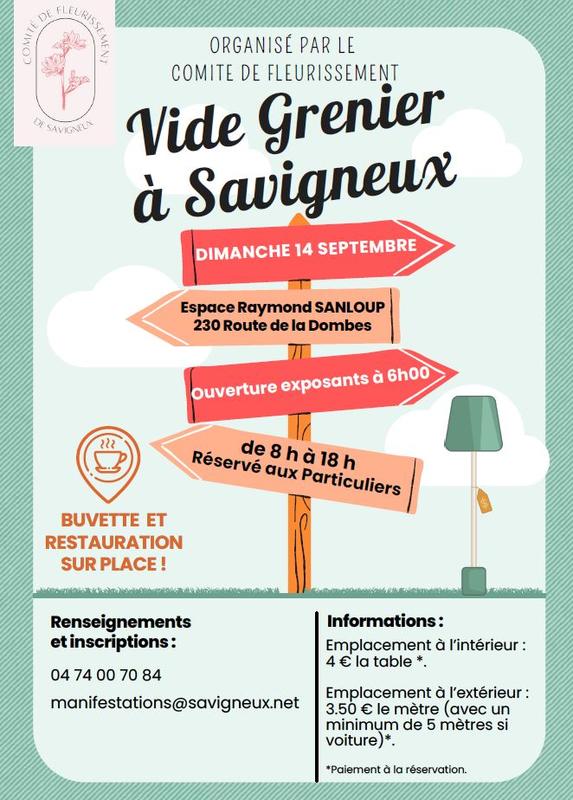 Vide-greniers à Savigneux (01480) – 230 route de la Dombes