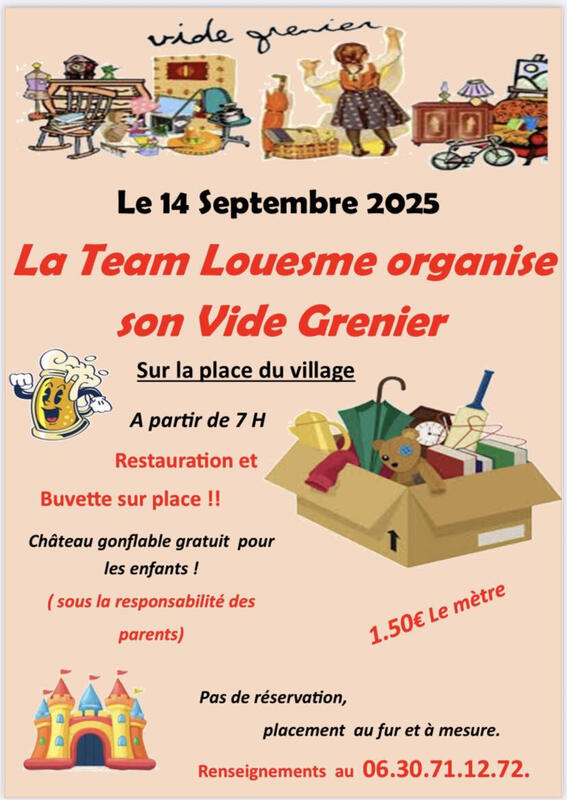Vide-greniers à Louesme (21520) – Place du village