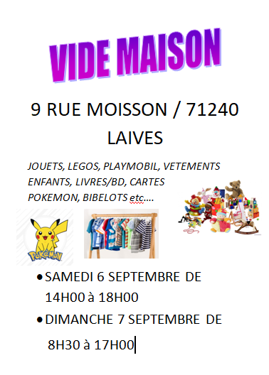 Vide-maison à Laives (71240) – 9 rue Moisson