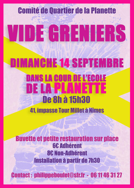 Vide-greniers à Nîmes (30000) – 41 impasse Tour Millet