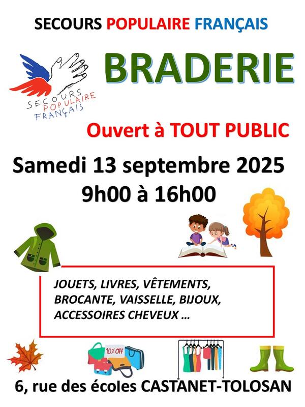 Braderie à Castanet-Tolosan (31320) – 6 rue des Écoles