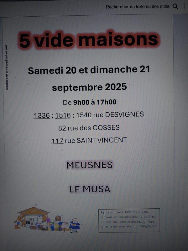Vide-maison à Meusnes (41130) – 117 rue Saint-Vincent