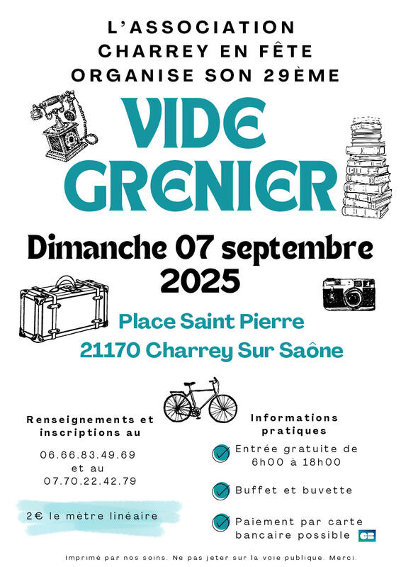 Vide-greniers à Charrey-sur-Saône (21170) – Place Saint-Pierre