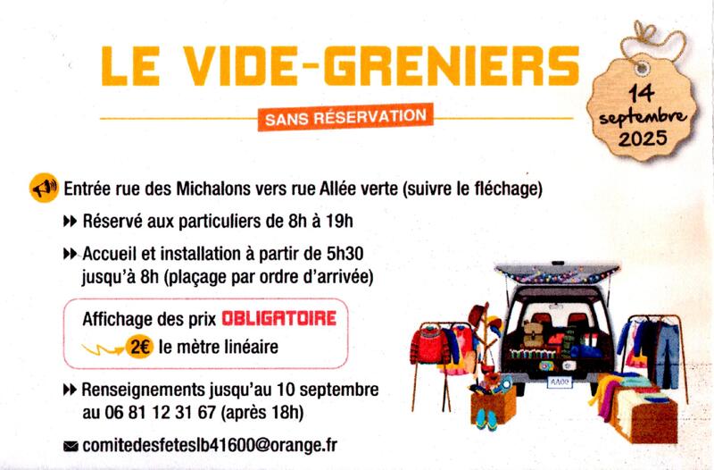 Vide-greniers à Lamotte-Beuvron (41600) – 1 rue de l'Allée Verte