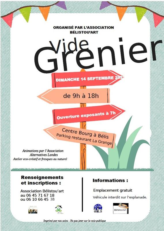 Vide-greniers à Bélis (40120) – route des Forges 40120 Belis