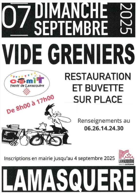 Vide-greniers à Lamasquère (31600) – 3 rue de la Paix