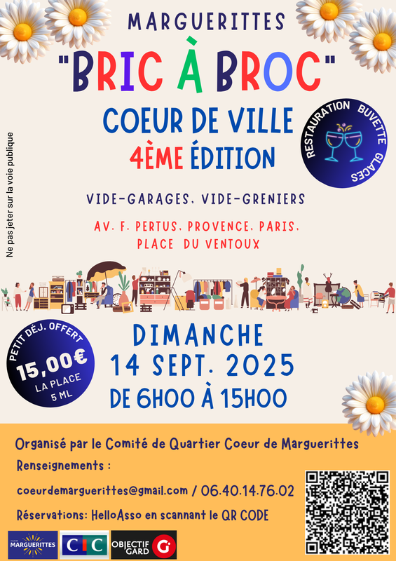 Vide-greniers à Marguerittes (30320) – Avenue Ferdinand Pertus