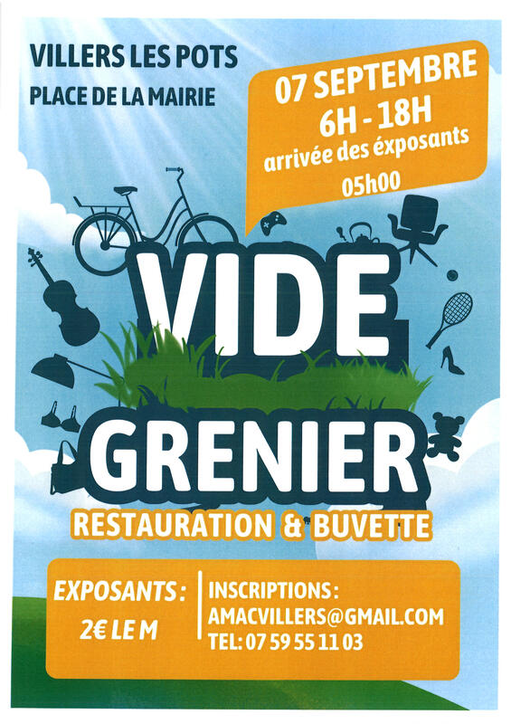 Vide-greniers à Villers-les-Pots (21130) – Place de la mairie