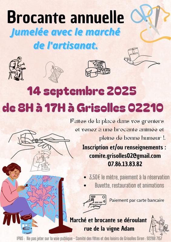 Brocantes à Grisolles (02210) – Rue de la Vigne Adam