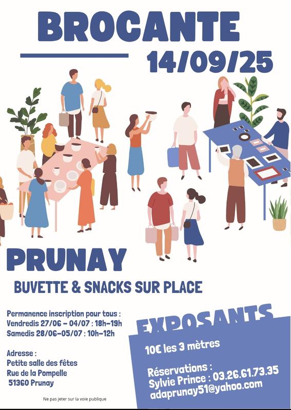 Vide-greniers à Prunay (51360) – Rue la Pompelle