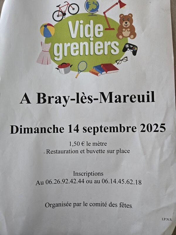 Vide-greniers à Bray-lès-Mareuil (80580) – Rue du Marais
