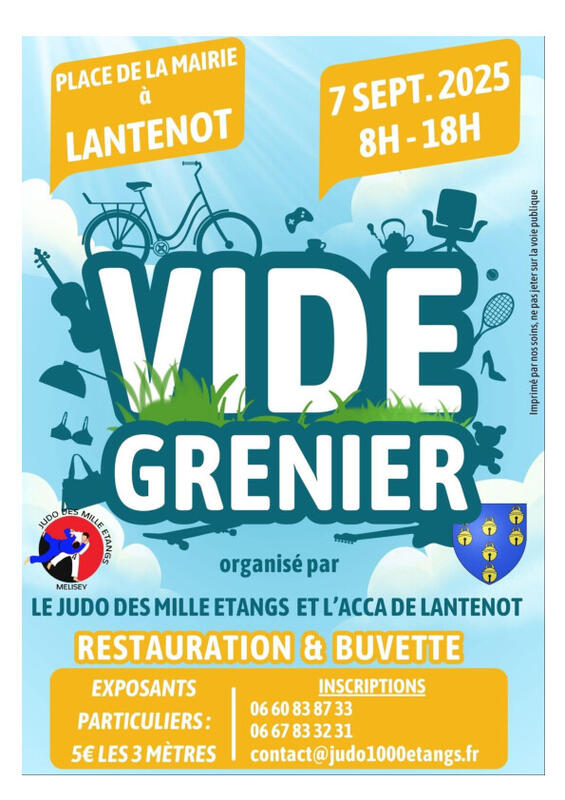 Vide-greniers à Lantenot (70200) – Place de la mairie