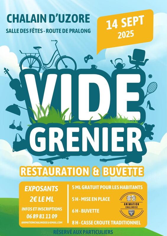 Vide-greniers à Chalain-d'Uzore (42600) – Route de Pralong