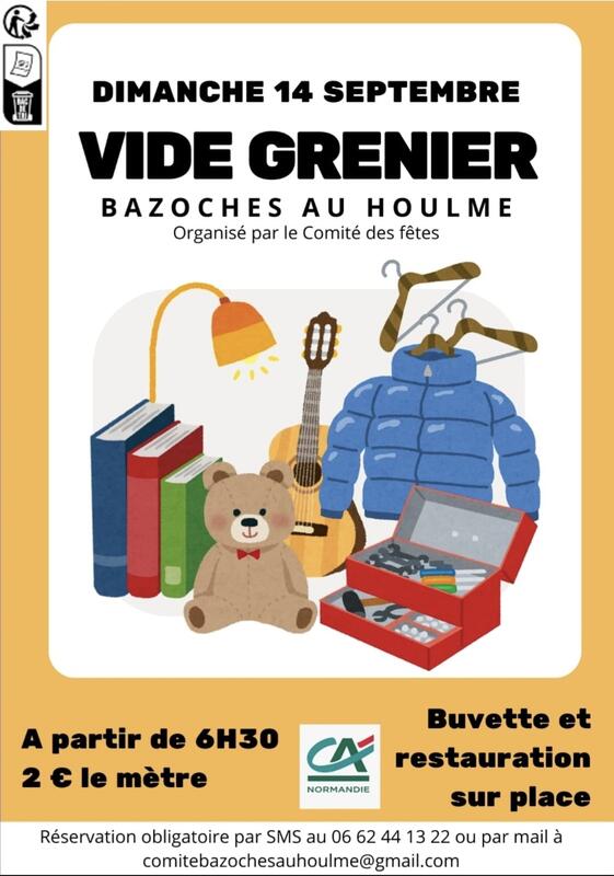 Vide-greniers à Bazoches-au-Houlme (61210) – Place Abbé Olivier