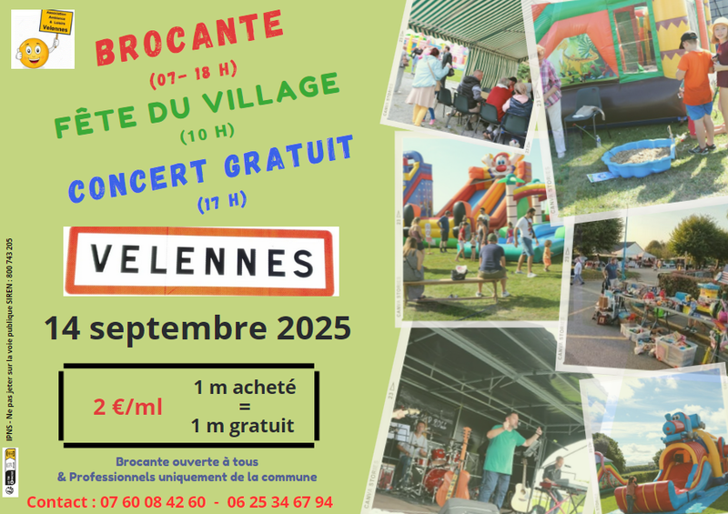 Vide-greniers à Velennes (60510) – Grande rue