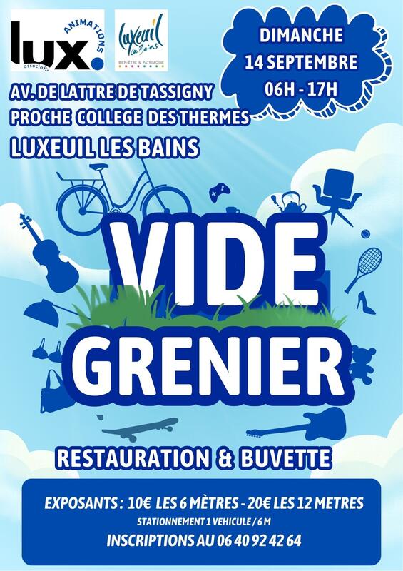 Vide-greniers à Luxeuil-les-Bains (70300) – Avenue de Lattre de Tassigny