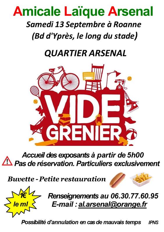 Vide-greniers à Roanne (42300) – Boulevard d'Ypres